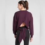 Athleta Tie Crewneck Sweater Purple Small Photo 1