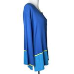 Diane Von Furstenberg  Color Authority‎ Crinkle Tunic Top Size L Colorblock Blue Photo 6