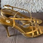 Fioni  Gold Tone Strappy Heels Size 8 Photo 0