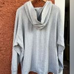 Aerie  Oversized Gray Lace Up Raw Hem Sweatshirt Hoodie Size Small Photo 7