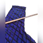 Carmen Marc Valvo VINTAGE Royal Blue Wool & Black Beaded Dress –Size M (runs SM) Photo 13