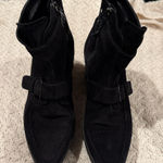 Miu Miu MUI MUI Black Womens Leather Motorcycle Ankle Boots size 7 Suede Photo 0