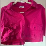 Showpo Hot Pink Collared Crop Cargo Shirt Cotton Barbiecore Photo 3