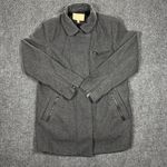 Banana Republic  Gray Peacoat Shell Wool Blend Jacket Women's Coat Size Large Zip Photo 0