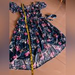 Xhilaration  Floral Shoulder Off Dress, Size M Open , Tie One Button Summer Beach Photo 6