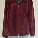 Christopher & Banks Christopher Banks Corduroy Jacket XL Purple Wine Zip Front Casual Long Sleeve Photo 1