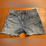 Madewell The Perfect Jean Short Blue Denim Cut-Off Raw Hem Shorts Size 27 Photo 3