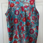 California Dynasty Paisley Print Blue Pink Tank Top Size L Size L Photo 0