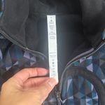 Lululemon Black and Blue Geometric Full zip Scuba Size 4 Stained Glass Hoodie Photo 4