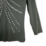 EXPRESS Women's M Dark Green Semi Sheer Gold Stud Pullover Photo 4