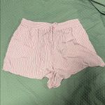 ZARA  Striped Pink Black and White Linen Shorts size medium Photo 1