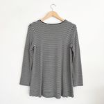 J.Jill Wearever Tunic Sweater Top Stripe Black White Staple Mature Size M Petite Photo 5