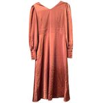 Lichi 40's retro satin midi dress L Mauve fabric covered buttons side zip NWT Pink Size L Photo 2