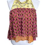 ZARA  Leaves and Geometric Shapes Halter Top Pink Yellow Green Orange Size Large Photo 12