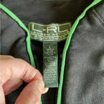 Ralph Lauren Lauren  Active Full Zip Jacket Black with Green Trim Size Large Photo 3