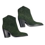 Marc Fisher NEW Gona Western Bootie Dark Green Suede Leather Fall Boots 6 Shoes Photo 5