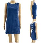 Claudie Pierlot (M) Blue White Sleeveless Tent Shift Mini Bow Dress Size M Photo 1