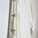 Eliza J NWT  Rhinestone Bow Sweater Dress Women's White Size Medium Photo 8
