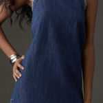 Anthropologie Pilcro Denim Halter Mini Dress, Size L Photo 0