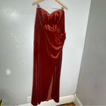 Azazie  Nereda Terracotta Velvet Corset Dress Size A18‎ Photo 1