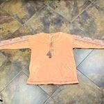 Tru Luxe Jeans Peach Long Sleeve Embroidered Top XL Orange Photo 5