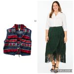 VTG West River Green Suede Fringe Skirt Boho Classic Western Cowboy Size M Size M Photo 12