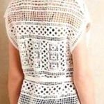 Anthropologie  KNITTED & KNOTTED Crochet Vest in White Small‎ Photo 2