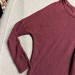 GOLDEN by TNA Burgundy Waffle Knit Thermal Long Sleeve Top Size XSmall Cotton Red Photo 1