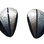 Vintage Costume Earrings Black Metallic Statement Triangle 80s 90s Contemporary Photo 0