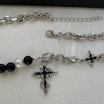 Cross Pendant Necklace for Men Women,Streetwear Punk Hip Hop Unisex Style Silver Photo 3