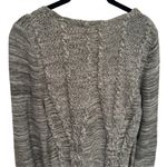 Neiman Marcus  Green Ivory Tight Knit Long Sleeve Chucky Pleated Sweater Size M Photo 4