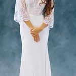 Wilderly Bride Violet Off the Shoulder Lace Deco Wedding Dress Size US 6 *Sample White Photo 0