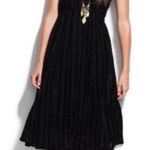 Madewell  Broadway & Broome Velvet Midi Dress Black Textured Size 0 Witchy Goth Photo 0