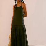Free People  Bohemian Tiered Somewhere Sunny Drop Waist Maxi Dress Black XS NWT Photo 9