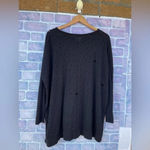 PLANET BY LAUREN One Size Sweater Holey Distressed Lightweight Pullover XL Black Photo 4