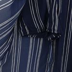 Stilettos  Striped Romper Maxi Skirt Overlay Navy White Flutter Sleeve Size XL Photo 8