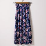 Cabana Saint Barth Maxi Skirt Women's XS Navy Pink Floral Silk Blend Beach Blue Photo 1