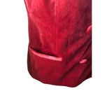 LC Lauren Conrad Double Breasted Notch Collar Red Velvet Holiday Blazer - Size L Photo 4