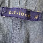 Cut Loose Solid Linen Easy Crop Pants Amalfi Blue 4402349 Size XL LagenLook Photo 3