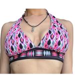 24h & Ocean swimwear y2k Pink black white geometric halter bikini top medium Photo 8