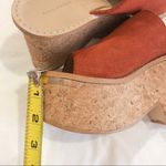 ZARA Burnt Orange Suede Platform Cork Sandals Photo 5
