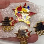 Vintage Olympic Mascots Pins Set 1980s Moscow Olympic Games Sam Eagle 1984 Red Photo 5