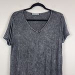 Chatoyant Womens Mineral Wash Mini Dress Sz M Black Gray Stretchy Grunge Drapey Photo 2