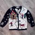The Eagles Eye 1993 Vintage Ski Winter Holiday Christmas Sweater Cardigan Knit Size M Photo 0
