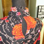 Venus  floral mock halter neck long sleeve bodycon ruched midi dress M keyhole Photo 5