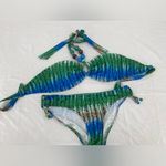 Rampage  multicolor halter style beaded‎ bikini, size medium Photo 2