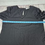 Lush Clothing Lush Black Women's V-Neck‎ Top with Lace Sleeves L NWOT Photo 5