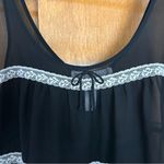 Oscar de la Renta Vintage Sheer Lace Trim Tank Black White Whimsigoth Feminine Photo 4