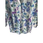 NYDJ Size XXS Mulit Color White Blue Printed Flowy Blouse Photo 2