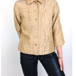 Vintage Textured Satin Shirt Jacket | Size M Tan Size M Photo 9